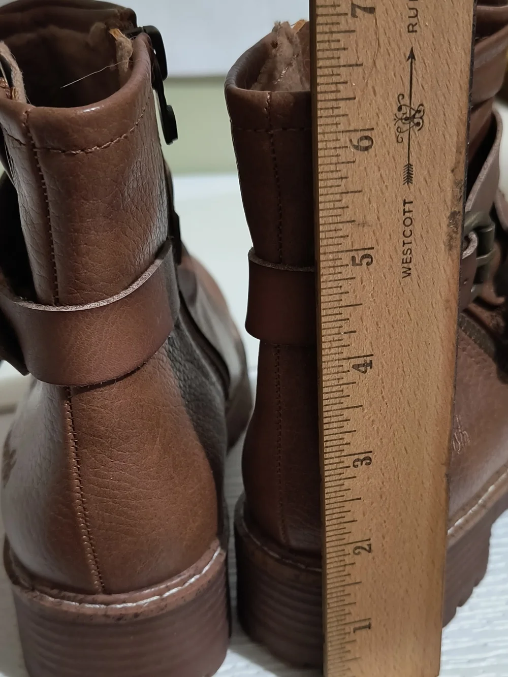 Brown Kids Ankle Boots with Buckle Strap